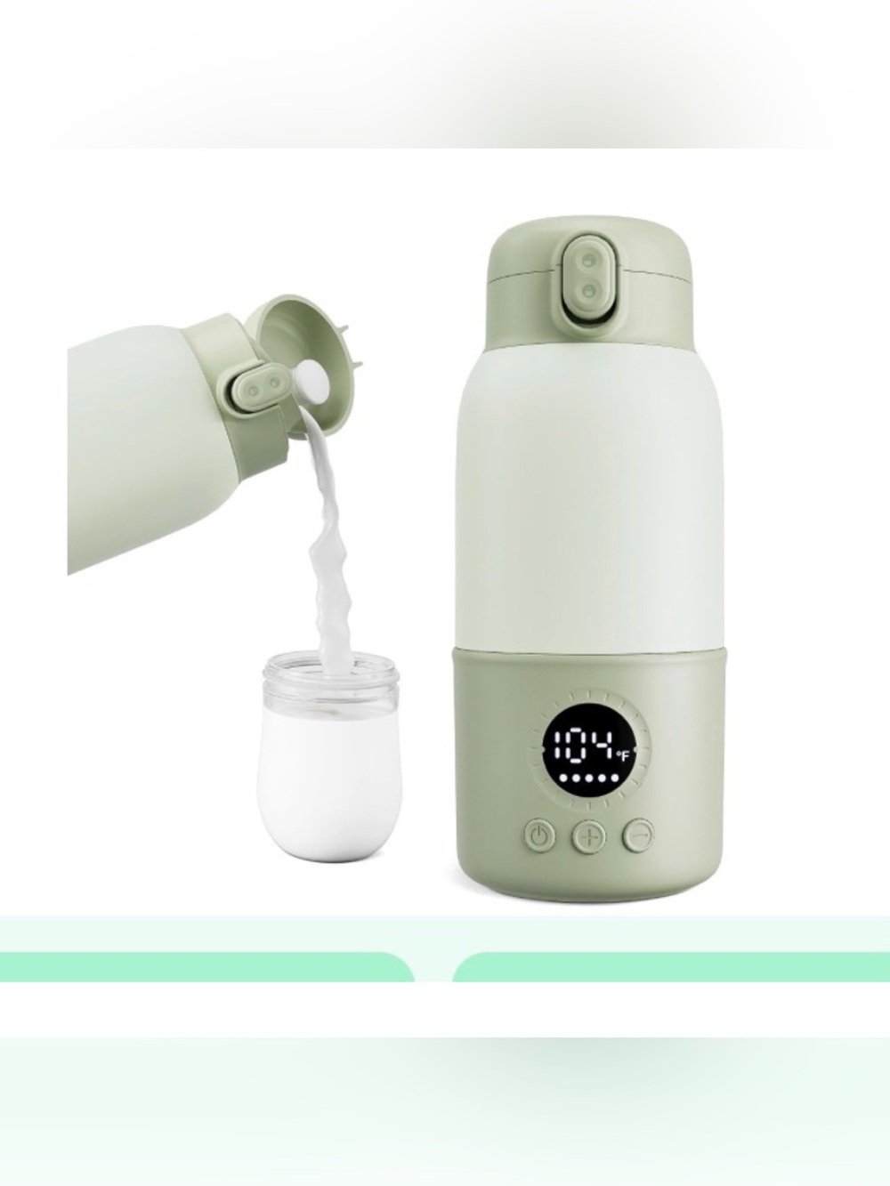 Portable Bottle Warmer For Travel, 2-Min Fast Heating Baby Bottle Warmer